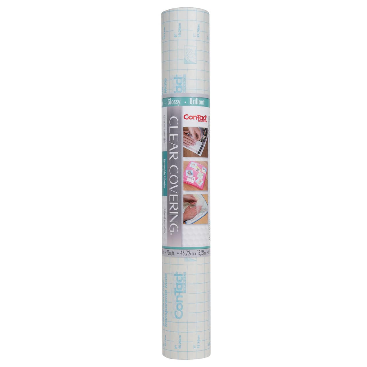 Con-Tact Clear Cover™ Clear Glossy Adhesive Covering, 18" x 50 ft.